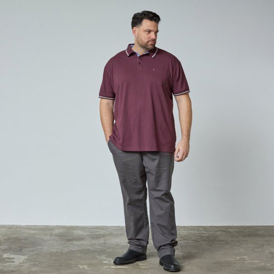 North Latitude Superflex Polo Aubergine - TALL piqueskjorter - TALL poloskjorter med ekstra lengde