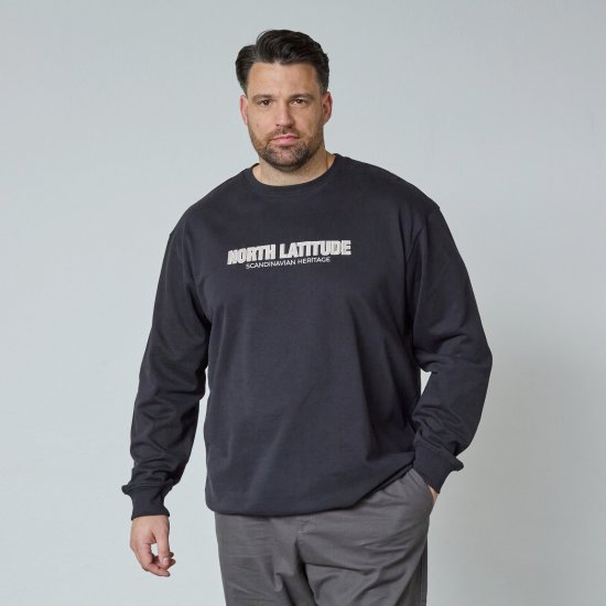 North Latitude Crewneck Sweatshirt Svart - Gensere og hettegensere - Store hettegensere - 2XL-14XL