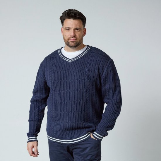 North Latitude V-Neck Knit Mørkeblå - Gensere og hettegensere - Store hettegensere - 2XL-14XL