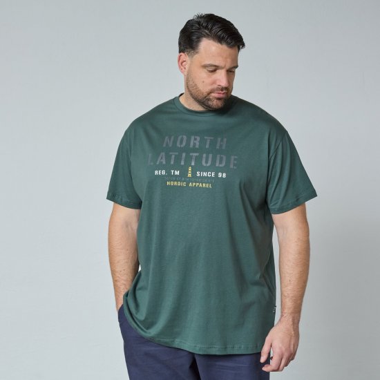 North Latitude T-Shirt Grønn/Khaki - T-skjorter - Store T-skjorter - 2XL-14XL