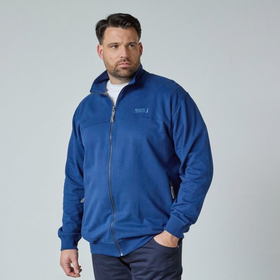 North Latitude Sweat Cardigan Blå - Gensere og hettegensere - Store hettegensere - 2XL-14XL