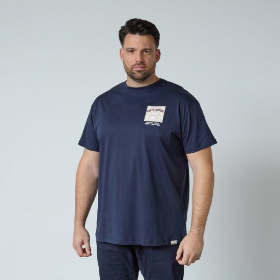 North Latitude T-Shirt With Print Mørkeblå - T-skjorter - Store T-skjorter - 2XL-14XL