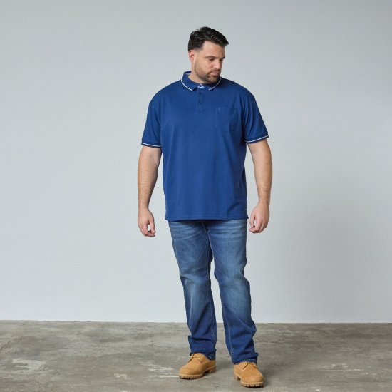 North Latitude Superflex Polo Blå - TALL piqueskjorter - TALL poloskjorter med ekstra lengde