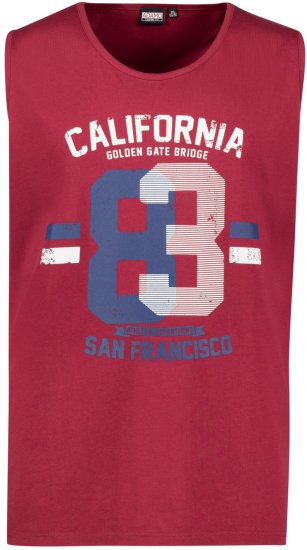 Adamo Golden Gate Comfort Fit Printed Tank-top Burgundy - T-skjorter - Store T-skjorter - 2XL-14XL