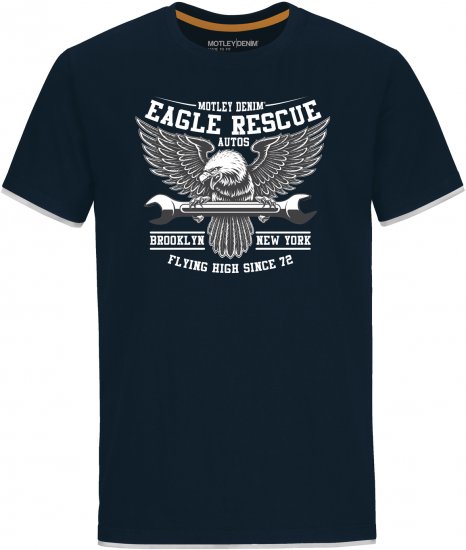 Motley Denim Eccles T-shirt Navy - T-skjorter - Store T-skjorter - 2XL-14XL