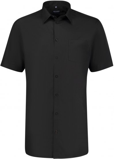 Adamo Warren Comfort Fit Short Sleeve Shirt Black - Skjorter - Store skjorter - 2XL-8XL