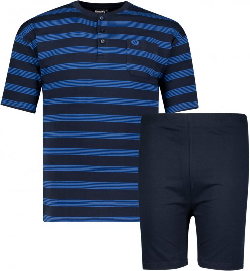 Adamo Anil Serafino Short sleeve Pyjama Navy - Undertøy & badetøy - Undertøy store størrelser 