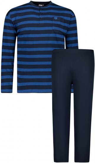Adamo Alex Serafino Long sleeve Pyjama Navy - Undertøy & badetøy - Undertøy store størrelser 