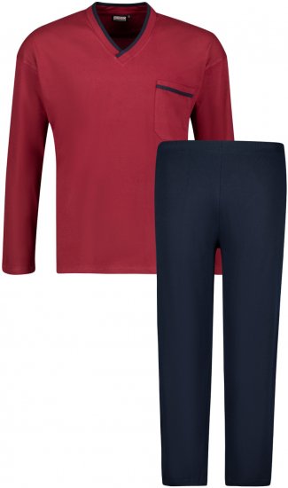 Adamo Beppo Long Sleeve Pyjama Burgundy - Undertøy & badetøy - Undertøy store størrelser 