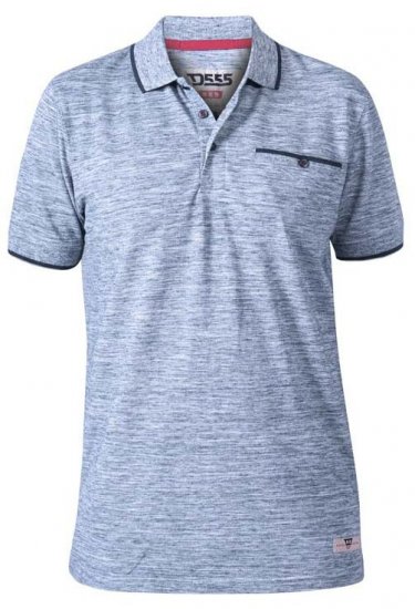 D555 Isaac Reno Pique Polo Blue Reno - Polo- & piqueskjorter - Poloskjorte i store størrelser - 2XL-8XL