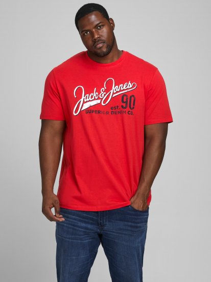 Jack & Jones Elogo T-Shirt True Red - T-skjorter - Store T-skjorter - 2XL-14XL