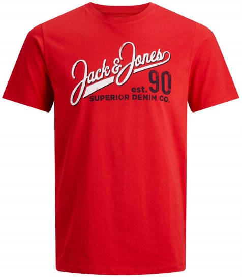 Jack & Jones Elogo T-Shirt True Red - T-skjorter - Store T-skjorter - 2XL-14XL