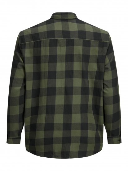 Jack & Jones Gingham L/S Shirt Dusty Olive - Skjorter - Store skjorter - 2XL-8XL