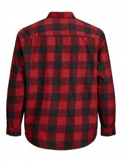 Jack & Jones Gingham Shirt L/S Brick Red - Skjorter - Store skjorter - 2XL-8XL