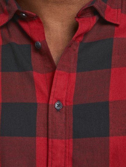 Jack & Jones Gingham Shirt L/S Brick Red - Skjorter - Store skjorter - 2XL-8XL