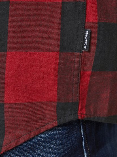 Jack & Jones Gingham Shirt L/S Brick Red - Skjorter - Store skjorter - 2XL-8XL