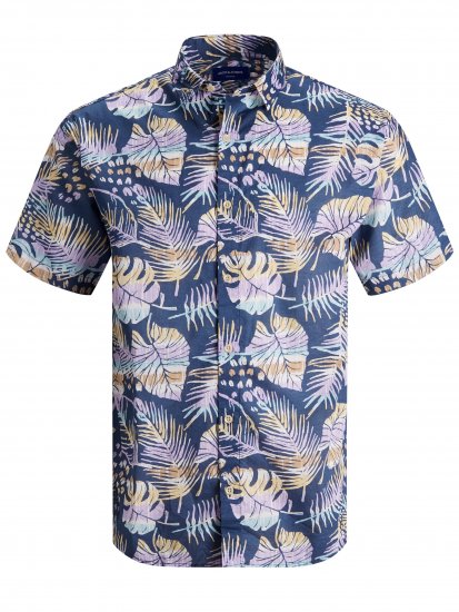 Jack & Jones Hazy S/S Shirts Ensign Blue - Skjorter - Store skjorter - 2XL-8XL