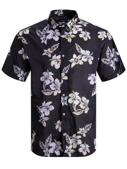 Jack & Jones Hazy Shirt S/S Dark Navy - Skjorter - Store skjorter - 2XL-8XL
