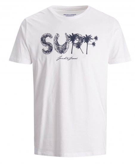 Jack & Jones Streams T-shirt White - T-skjorter - Store T-skjorter - 2XL-14XL