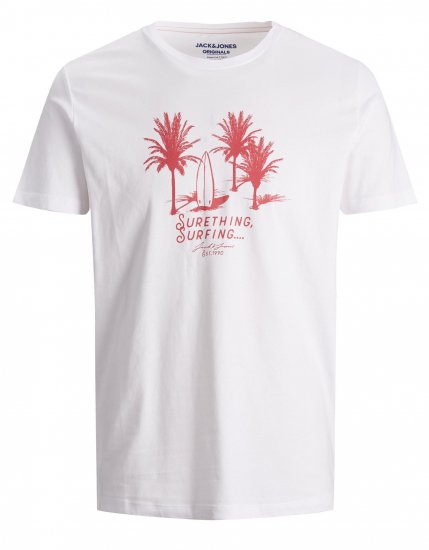 Jack & Jones Streams T-shirt White/Rose - T-skjorter - Store T-skjorter - 2XL-14XL
