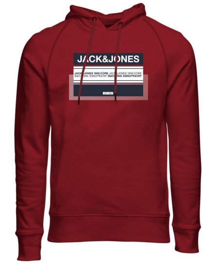 Jack & Jones Booster Hoodie Sun-Dried Tomato - Gensere og hettegensere - Store hettegensere - 2XL-14XL