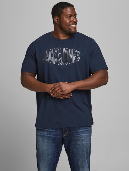 Jack & Jones Preston Crew Neck T-Shirt Navy - T-skjorter - Store T-skjorter - 2XL-14XL