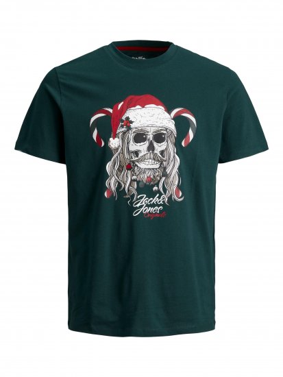 Jack & Jones JORFESTIVE Xmas Skull T-shirt Green - T-skjorter - Store T-skjorter - 2XL-14XL