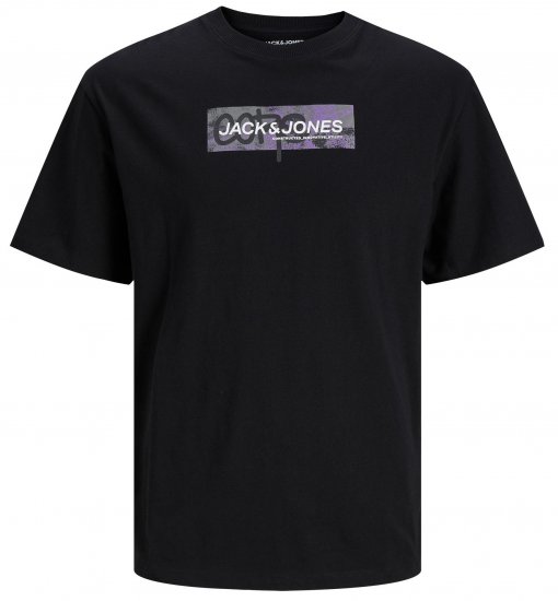 Jack & Jones JCOAOP PRINT T-Shirt Black - T-skjorter - Store T-skjorter - 2XL-14XL