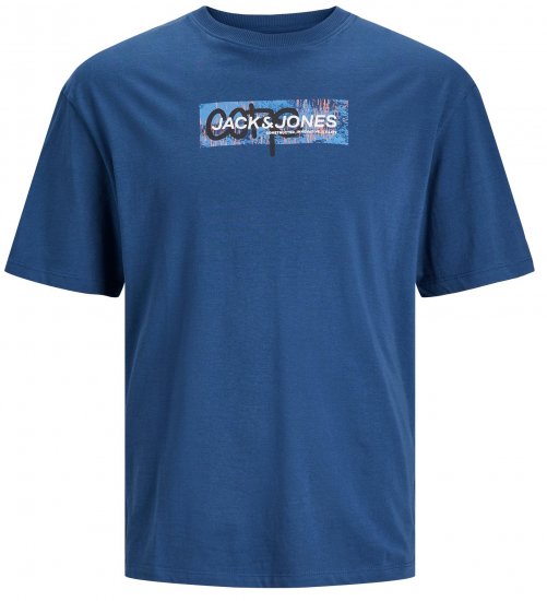 Jack & Jones JCOAOP PRINT T-Shirt Ensign Blue - T-skjorter - Store T-skjorter - 2XL-14XL