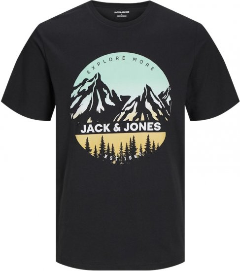 Jack & Jones PEAK T-Shirt Black - T-skjorter - Store T-skjorter - 2XL-14XL