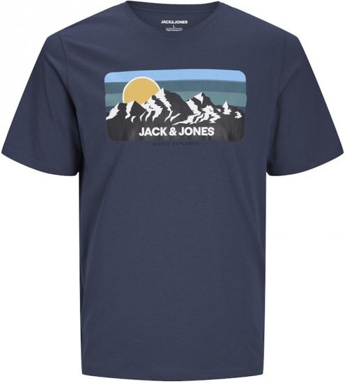 Jack & Jones PEAK T-Shirt Navy Blazer - T-skjorter - Store T-skjorter - 2XL-14XL