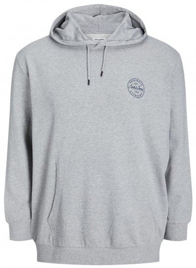 Jack & Jones JJESHARK SWEAT Hoodie Light Grey - Gensere og hettegensere - Store hettegensere - 2XL-14XL