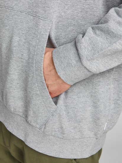 Jack & Jones JJESHARK SWEAT Hoodie Light Grey - Gensere og hettegensere - Store hettegensere - 2XL-14XL
