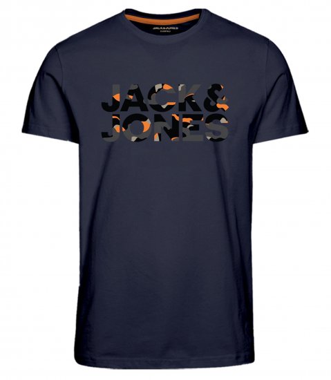Jack & Jones JJRAMP T-Shirt Soldier Print Navy - Store Klær - Herreklær store størrelser