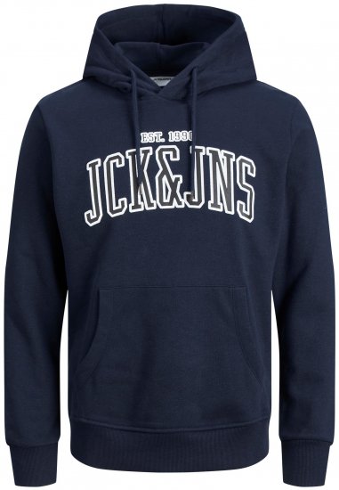 Jack & Jones JJCEMB Hoodie Navy - Gensere og hettegensere - Store hettegensere - 2XL-14XL