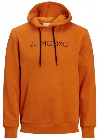 Jack & Jones JJHUGO FLOCK Hoodie Orange - Gensere og Hettegensere - Store hettegensere - 2XL-14XL