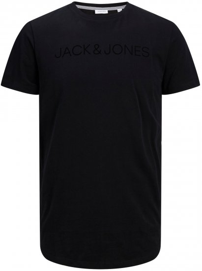Jack & Jones JJHUGO FLOCK TEE Black - T-skjorter - Store T-skjorter - 2XL-14XL