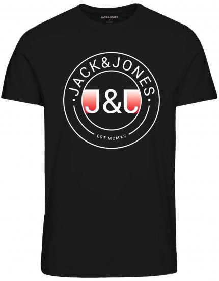 Jack & Jones JJMILAS T-Shirt Black - T-skjorter - Store T-skjorter - 2XL-14XL