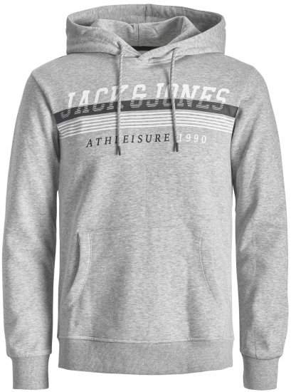 Jack & Jones JJIRON Hoodie Grey - Gensere og hettegensere - Store hettegensere - 2XL-14XL