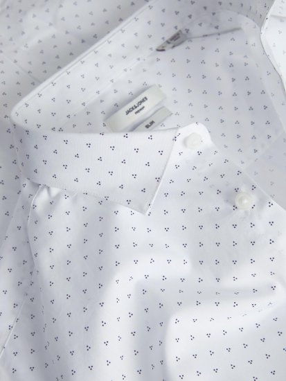 Jack & Jones JPRBLACARDIFF Print Shirt LS White - Skjorter - Store skjorter - 2XL-8XL