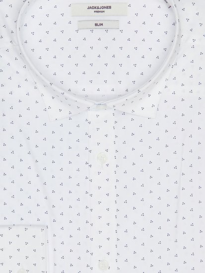 Jack & Jones JPRBLACARDIFF Print Shirt LS White - Skjorter - Store skjorter - 2XL-8XL