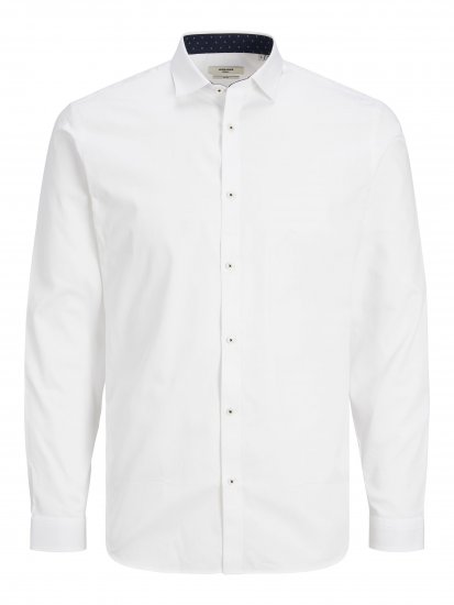 Jack & Jones JPRBLACARDIFF CONTRAST Shirt LS White - Skjorter - Store skjorter - 2XL-8XL