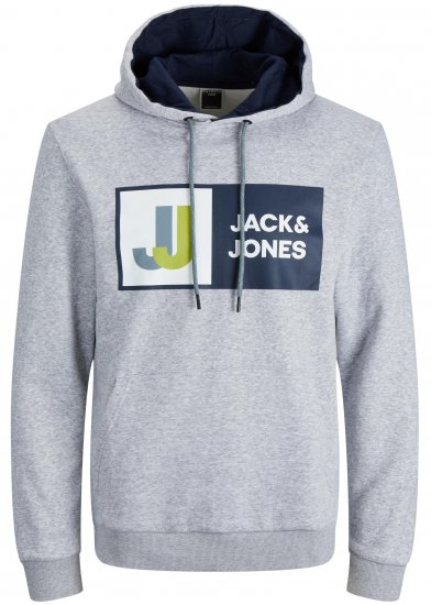 Jack & Jones JCOLOGAN Hoodie Grey - Gensere og hettegensere - Store hettegensere - 2XL-14XL