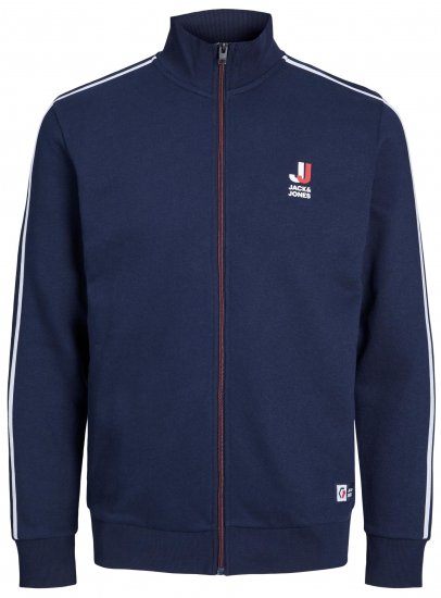 Jack & Jones JCOLOGAN ZIP Sweater Navy - Gensere og hettegensere - Store hettegensere - 2XL-14XL