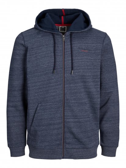 Jack & Jones JCOBERG SWEAT ZIP Hoodie Navy - Gensere og hettegensere - Store hettegensere - 2XL-14XL
