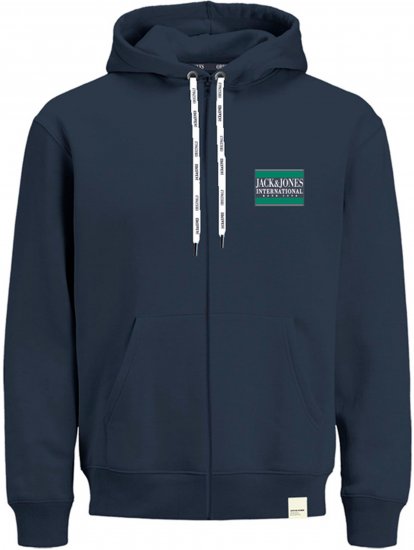 Jack & Jones JORINTERNATIONAL ZIP Hoodie Navy - Gensere og hettegensere - Store hettegensere - 2XL-14XL
