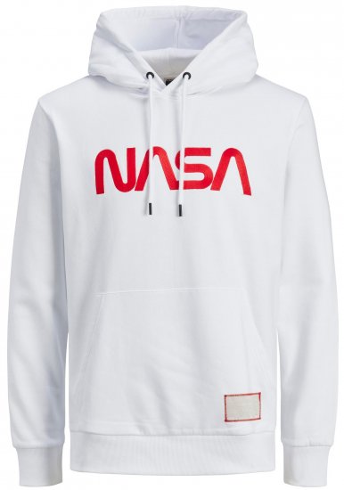 Jack & Jones JCONASA LOGO Hoodie White - Gensere og hettegensere - Store hettegensere - 2XL-14XL