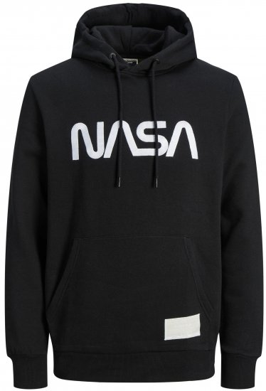 Jack & Jones JCONASA LOGO Hoodie Black - Gensere og hettegensere - Store hettegensere - 2XL-14XL