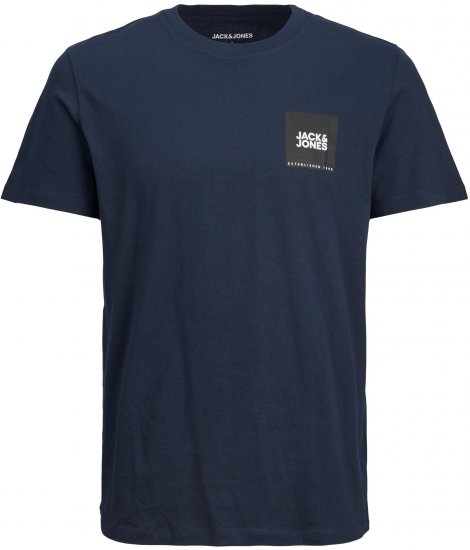 Jack & Jones JJLOCK TEE Navy Small print logo - T-skjorter - Store T-skjorter - 2XL-14XL