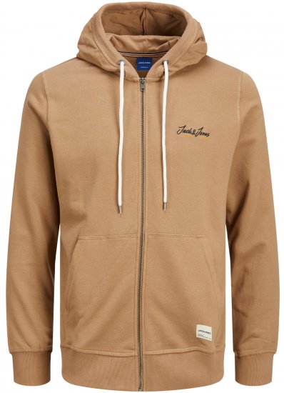 Jack & Jones JORPAUL TONS ZIP Hoodie Brown - Gensere og hettegensere - Store hettegensere - 2XL-14XL